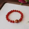 Pulsera de Ágata Roja Natural Joyería Roja para Mujeres Regalos de Navidad y Año Nuevo Estilo Dulce de Dama Joyería para Manos Venta al por Mayor