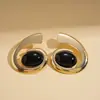 Colar de Suéter Dupla Camada Espiral Oval Estilo Metal Personalizado Europeu e Americano Colar Elegante de Alto Padrão Nicho Escuro Retrô para Mulheres