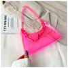 Bolsa feminina nova moda verão bolsa pequena bolsa de gelatina fresca cor sólida transparente bolsa de ombro feminina bolsa de axila pequena