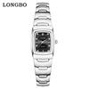 Reloj de Pareja con Correa de Acero con Incrustaciones de Diamantes LONGBO Productos Genuinos Explosiones de Comercio Exterior Sencillo Casual Resistente al Agua Reloj de Cuarzo para Hombre y Mujer