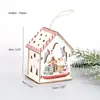 Suprimentos de Natal Transfronteiriços Cabine Colorida Luminosa de Madeira Decorações de Árvore de Natal Casa de Madeira Penduricalhos para Festa de Natal