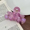 Pinza para el Cabello de Acetato con Flor de Pedrería Tridimensional Estilo Coreano, Pasador de Colores para Coleta Alta, Accesorio para el Cabello Tipo Pinza de Tiburón para Recogidos en la Parte Trasera de la Cabeza para Mujeres