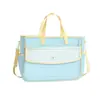Bolsa de Mão Transparente com Tela na Cor Dopamina, Bolsa de Armazenamento de Livros para Estudantes com Aparência Sofisticada, Bolsa de Ombro com Armazenamento Classificado de 5 Camadas
