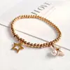 Nueva pulsera de acero de titanio de alta calidad con retención de color, diseño de conejo lindo, lujo ligero, corazón de amor, para mujer, Ins, personalizada, celebridad de internet, joyería