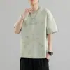 [Yipinyuan] Ypy-8883-P Talla Pequeña 22 Talla Grande 25 Verano Diseño Estilo Japonés Estampado Manga Corta Hombre Ancho