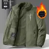 Ropa Exterior Gruesa de Terciopelo para Hombre Chaqueta Deportiva para Exteriores Otoño e Invierno Nueva Holgada Estilo Coreano Casual Chaqueta para Personas de Mediana Edad y Mayores