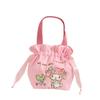 Bolsa Térmica Portátil Desenho Animado Bolsa de Almoço com Cordão Grande Capacidade Bolsa de Lona Moda Bolsa de Mão para Mãe Bolsa de Armazenamento