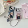 Funda de teléfono de dibujos animados para niña, patrón floral de animales, para iPhone 18 Pro Max, correa para Apple 17, 16 linda, 15