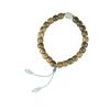 Pulseira de contas de barril antigo de sândalo verde natural pulseira de anel único com borla de cabaça de jade Fu Lu artística retrô fresca