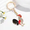 Llavero de Pollo Animal de Lujo Pintado Estilo Chino Colgante para Bolso al por Mayor Pequeños Regalos Creativos Amuletos Creativos