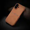 Funda de Teléfono con Insertos para Tarjetas de Piel Sintética, Tacto Suave, para Apple 17Promax, Media Cubierta 16 Moderna 15 Anticaída 14 Piel 13