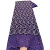 Tejido de encaje con bordado floral por todas partes, vestido de encaje estilo étnico de Ghana
