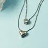 Collar de Corazón con Doble Capa y Incrustaciones de Diamantes Estilo Coreano Dongdaemun 2022 Dulce y Versátil Regalo para Novia con Diseño Único Cadena para Clavícula
