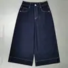 Jeans Branco Sudu Novo de Verão com Stretch em Quatro Direções para Mulheres com Bolsos Bordados, Calça Cropped Wide-Leg de Corte Justo, Corte Solto
