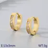 Versão Coreana Mais Vendida Brincos de Aço Inoxidável com Cravejamento de Diamantes Ouro 18K Moda Casal Design Versátil Joias de Aço Titânio em Estoque