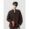 Nuevo cárdigan de punto estilo otoño, corte relajado, para 2026, con botones, un cuello mao casual, un corte holgado estilo americano y un diseño retro.