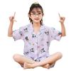 Pijamas de niña para niños de verano, traje delgado de manga corta, pijama de algodón burbuja de dibujos animados para niña, traje para el hogar al por mayor