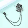 Suéter con Broche de Borla Corona de Diamante Retro Clásico Elegante de Dongdaemun, Corea del Sur, Joyería Pequeña para Mujer