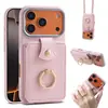 Comercio Exterior Adecuado para iPhone 17 Pro Soporte de Anillo Cartera con Soporte para Tarjetas Accordión Funda para Teléfono con Ranura para Tarjetas Samsung S25 Ultra