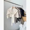 Cuello de punto marrón para mujer, bufanda chal cálida de otoño e invierno, prenda exterior para habitación con aire acondicionado en verano, nuevo cubre todo versátil