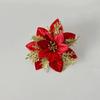 Polvo Dorado Platino Brillante Flor de Navidad Decoraciones Navideñas Accesorios para Decoración de Árbol de Navidad Venta al por Mayor Suministros de Decoración Navideña Rojos