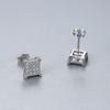Estilo japonês e coreano diamante quadrado brincos s925 corpo inteiro prata esterlina luz de luxo moda comutador todos- brincos para as mulheres atacado