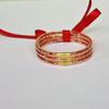Traje de Cinta de Color de 3 Capas Pulsera de Lentejuelas Medias Transparentes Pulsera de Lazo para Dama Pulsera Linda de Manguera de Silicona