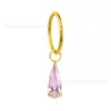Pendientes de Piercing de Zirconia de Colores Gotas de Agua, Versión Dual Chapada en Oro de Aleación de Titanio, Pendientes Apilables Unisex, Suministro Transfronterizo