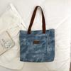 Bolsa de lona para mulheres estilo coreano de grande capacidade artística para passageiros Bolsa escolar de ombro casual retrô simples
