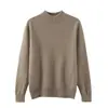 Suéter informal de punto de cachemira para hombre Bai Cai Rong, cuello alto medio, nuevo para otoño e invierno, estilo relajado, suéter liso
