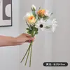 Flores Artificiais com Toque Real, Flores Falsas de Alta Qualidade Semelhantes a Rosas, 3 Flores, Sensação Hidratante e Realista, para Decoração de Hotel e Casa, Atacado de Comércio Exterior Transfronteiriço