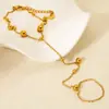 Pulsera Brazalete de Acero Inoxidable Estilo Ins Transfronteriza con Baño de Oro de 18K, Resistente al Agua, Pulsera Entrelazada, Joyería de Gama Alta de Nicho para Mujeres