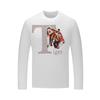 Camiseta de moda de manga larga para hombre camiseta de pedrería con láser de cabeza de tigre cuello redondo otoño nuevo estación europea corte ajustado talla grande guapo