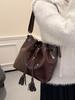 Bolso Cubo Retro de Gama Alta con Cordón para Mujer 2026 Nuevo Bolso de Hombro de Moda Tendencia Bolso Cruzado de Gama Alta