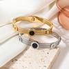 Pulsera de diamantes de moda europea y americana para mujer, resistente a la decoloración, ligera, de lujo, con diseño abierto que combina con todo, pulida al por mayor