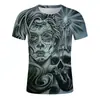 Comércio transfronteiriço Halloween Natal Camiseta com impressão digital 3D masculina feminina manga curta atacado