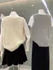 Suéter Colete Cardigan Retrô de Tricô Cinza Feminino Design de Primavera e Outono Peça de Camada Superior