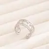 Anillos Abiertos de Acero Inoxidable Transfronterizos, Anillos Ajustables de Acero de Titanio que No se Desvanecen, Anillos Prensados en Aceite, Joyería de Mano al por Mayor