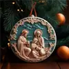 Decorações de Árvore de Natal Planas Acrílicas Criativas Transfronteiriças Material Acrílico Redondo Fofo