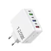Adaptador de Carga de 5 Puertos y 6 Puertos Pd+Usb Más Vendido Transfronterizo Cargador de Teléfono Móvil Multi-Puerto Estándar Uk/Us/Eu Comercio Electrónico de Comercio Exterior