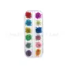 Renda para unhas flor seca hena japonesa estrela 3D girassol 12 cores 24 caixas joias de flor seca