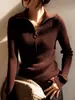 ZYH666160AG Tricô de alta avaliação, luxo leve, fio Yangzi fino 120s, com zíper half-zip