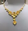 Novo Colar Grande Flor e Lua da Família Zhou Chinesa Mesmo Estilo Flor Dourada Método Antigo Flor Dourada Joias de Noiva Conjunto de Casamento Corrente