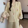 Pijama com bojo, algodão nuvem, novo conjunto de duas peças fofo de animal de desenho animado para outono e inverno, pode ser usado fora