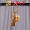 Colgante de Cadena para Teléfono de Caballo de Carrusel Tallado en Sándalo Pulsera Creativa Yiming Xianyuan Sándalo Morado Llavero de Caballo Dorado