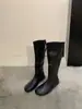 Botas planas adelgazantes de punta redonda estilo francés coreano, botines para mujer, nueva colección otoño/invierno 2026, sin cordones, botas altas hasta la rodilla