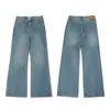 Jiamu Entra em Cena para Provar Jeans Largos Duas Cores Neutros Regular Reto Wide-Leg Jeans Oversize para Homens