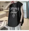 Marca de Moda Americana Chaleco Deportivo sin Mangas de Gamuza para Fitness Hombres Verano Holgado Peso Pesado Niños Talla Grande Chaleco Camiseta