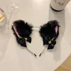 Faixa de Cabelo Orelha de Gato Plush Gato Vermelho Internet cos Cabeça de Raposa Simulação Headwear para Live Orelha de Animal Âncora Gato Maid