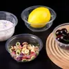 Caixa Fechada Descartável Plástica Espessa para Uso Doméstico Embalagem para Levar Gelatina de Gelo com Tampa Recipiente Redondo para Alimentos Marmita Tigela de Arroz Comercial